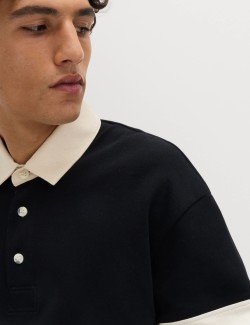 Rugbyová piké košile s vysokým podílem bavlny