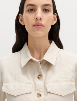 Džínové funkční mini šaty s knoflíky