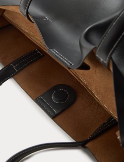 Faux Leather Structured Tote Bag