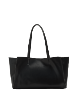 Faux Leather Structured Tote Bag