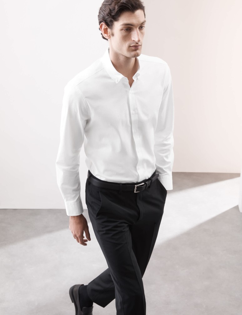 Košile úzkého střihu, ze směsi bavlny s nežehlivou úpravou