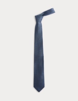 Textured Striped Pure Silk Tie