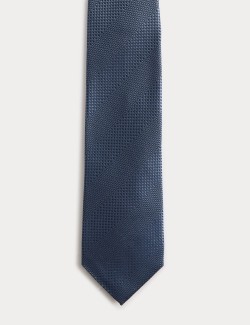 Textured Striped Pure Silk Tie