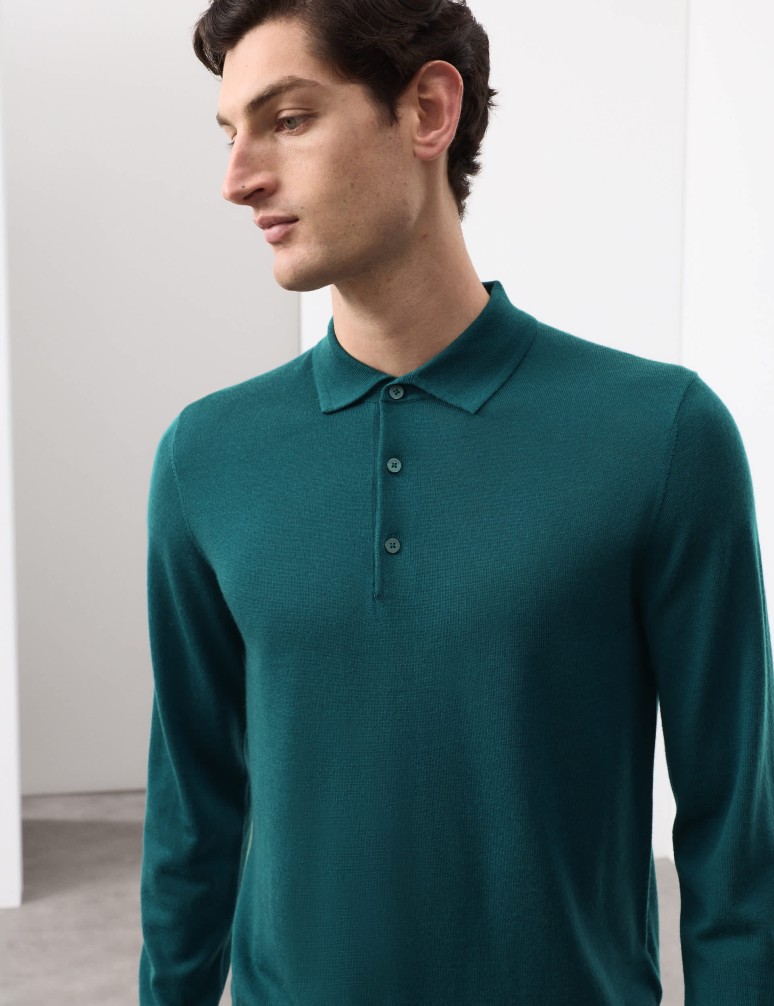 Pure Extra Fine Merino Wool Polo Shirt