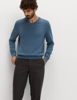 Pure Cotton V-Neck Jumper