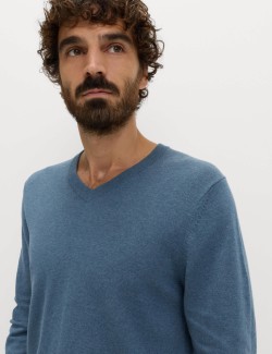 Pure Cotton V-Neck Jumper