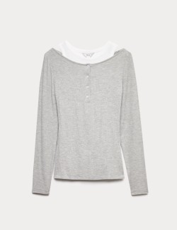 Double Layer Henley Top