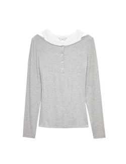 Double Layer Henley Top