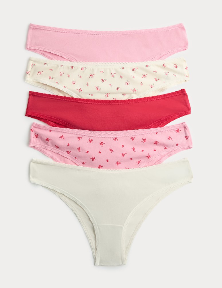 5pk Cotton Lycra™ Brazilian Knickers