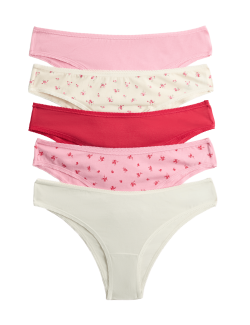 5pk Cotton Lycra™ Brazilian Knickers