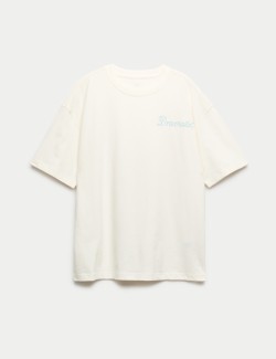 Pure Cotton Back Slogan T-Shirt (6-16 Yrs)