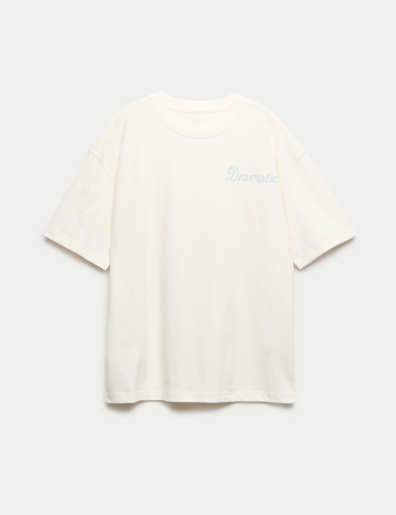 Pure Cotton Back Slogan T-Shirt (6-16 Yrs)