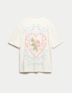 Pure Cotton Back Slogan T-Shirt (6-16 Yrs)