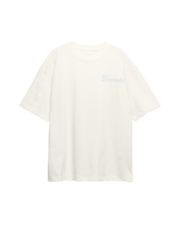 Pure Cotton Back Slogan T-Shirt (6-16 Yrs)