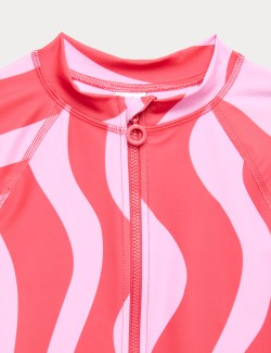 Wave Stripe Long Sleeve Swimsuit (6-16 Yrs)