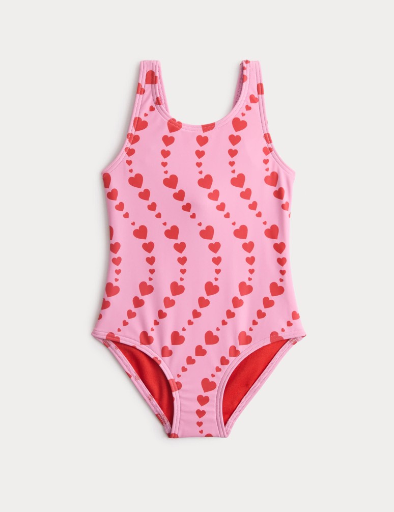 Heart Print Swimsuit (2-8 Years)