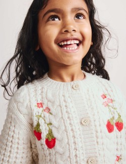 Embellished Chunky Knitted Cardigan (2-8 Yrs)