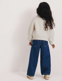 Embellished Chunky Knitted Cardigan (2-8 Yrs)