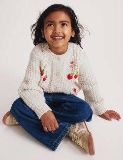 Embellished Chunky Knitted Cardigan (2-8 Yrs)