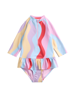 Wave Print Swimsuit (2-8 Years)