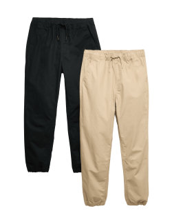 Ripstopové kalhoty z čisté bavlny, 2 ks v balení (6–16 let)