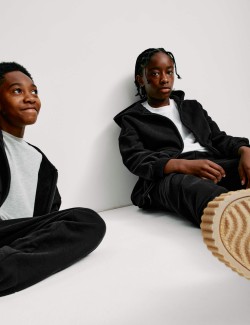 Jednobarevná mikina s kapucí a vysokým podílem bavlny (6–16 let)