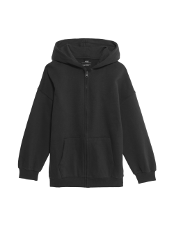 Jednobarevná mikina s kapucí a vysokým podílem bavlny (6–16 let)