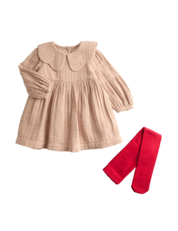 2pc Pure Cotton Ditsy Floral Dress with Tights (0-6 Yrs)