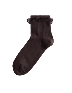 Kotníkové ponožky s vysokým podílem bavlny a krajkovým lemem, 2 páry