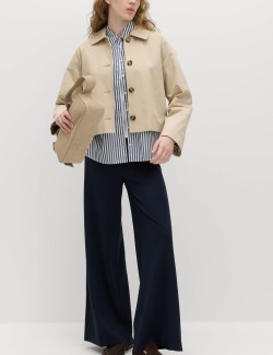 Jersey Wide Leg Trousers with Stretch