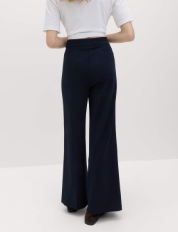 Jersey Wide Leg Trousers with Stretch