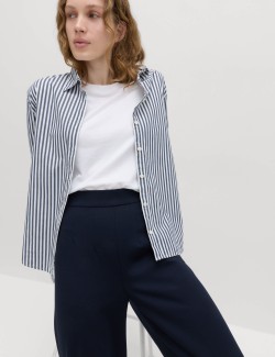 Jersey Wide Leg Trousers with Stretch