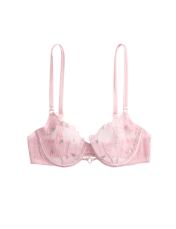 Leah Embroidery Wired Demi Cup Bra (A-E)