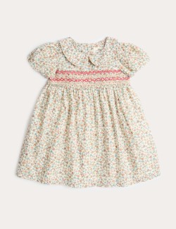 Pure Cotton Floral Smock Dress (0-3 Years)