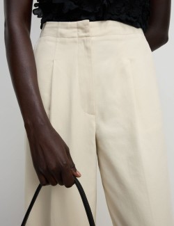 Keprové kalhoty z čisté bavlny s rovnými nohavicemi