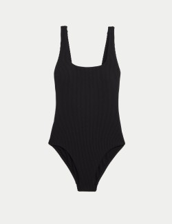 Textured Scoop Neck Swimsuit