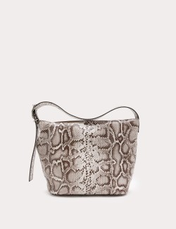 Faux Leather Snakeskin Print Mini Bucket Bag