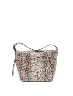 Faux Leather Snakeskin Print Mini Bucket Bag
