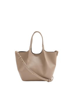 Faux Leather Pinched Mini Tote Bag