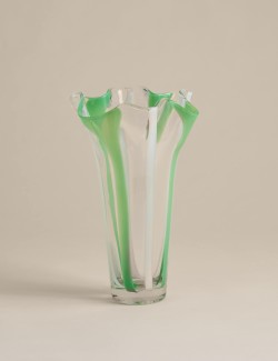 Striped Handkerchief Glass Vase