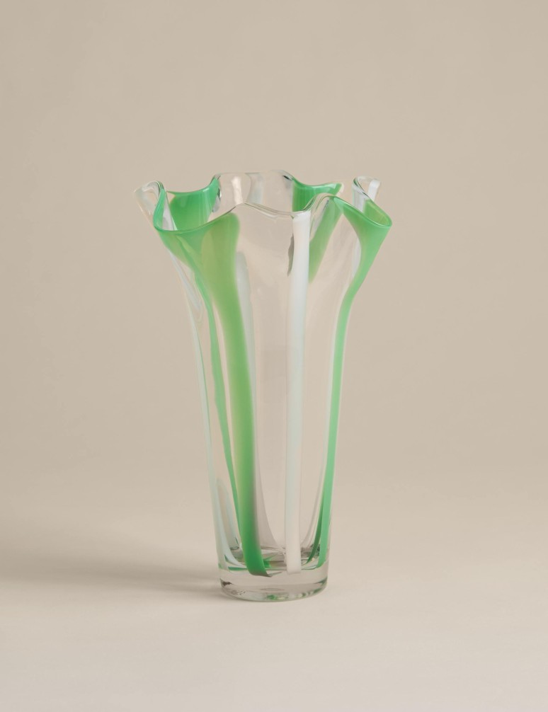 Striped Handkerchief Glass Vase