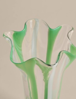 Striped Handkerchief Glass Vase