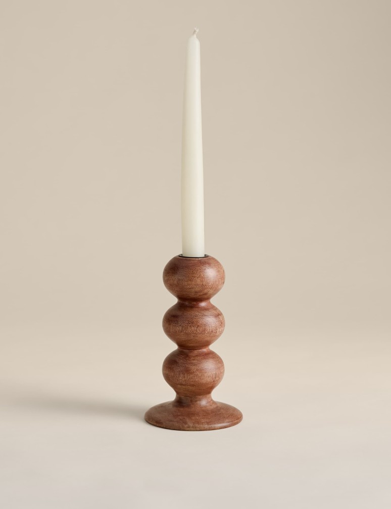 Bobbin Wooden Dinner Candle Holder