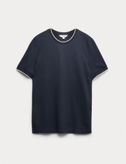 Pure Cotton Jacquard T-Shirt