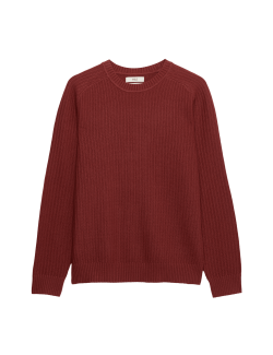 Texturovaný svetr ze směsi bavlny s kulatým výstřihem