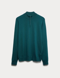 Pure Extra Fine Merino Wool Half Zip Jumper