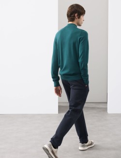 Pure Extra Fine Merino Wool Half Zip Jumper