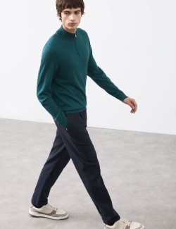 Pure Extra Fine Merino Wool Half Zip Jumper