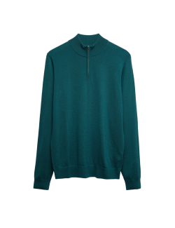 Pure Extra Fine Merino Wool Half Zip Jumper