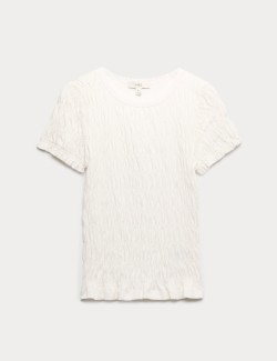 Pure Cotton Smocked Detail Top